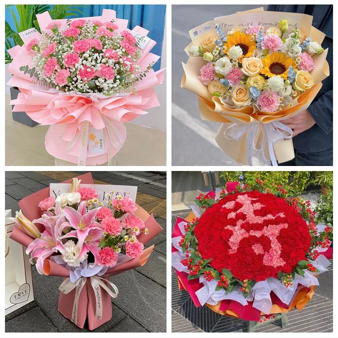 送昆明市宜良县石林县嵩明县鲜花店同城配送康乃馨玫瑰教师节花束