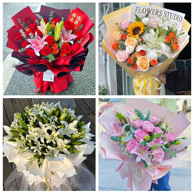 河南省洛阳市嵩县汝阳县宜阳县鲜花店同城送玫瑰香水百合生日花束