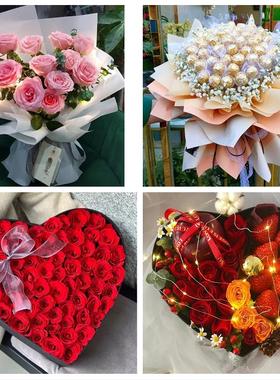 送北京市东城区天坛永定门外鲜花店同城配送平安夜圣诞节玫瑰礼盒