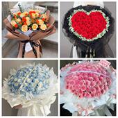 孝感市云梦县应城安陆汉川市同城鲜花店情人节表白送玫瑰花束礼盒