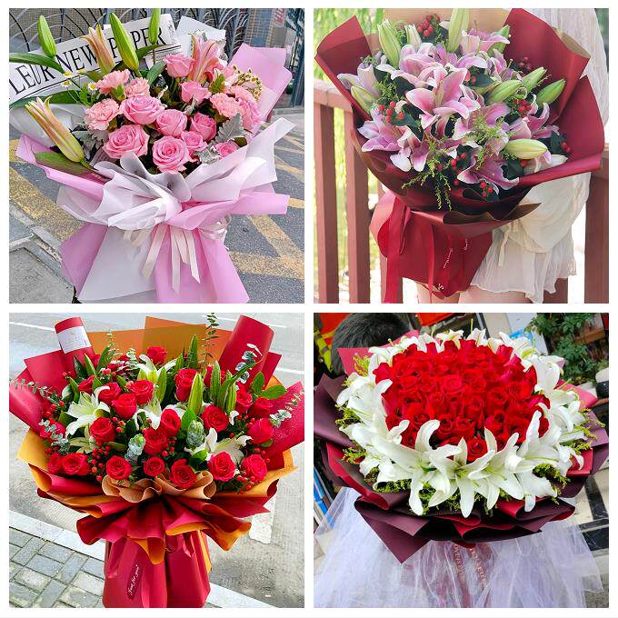 上海市奉贤区金汇四团青村镇鲜花店同城配送老婆香水百合玫瑰花束