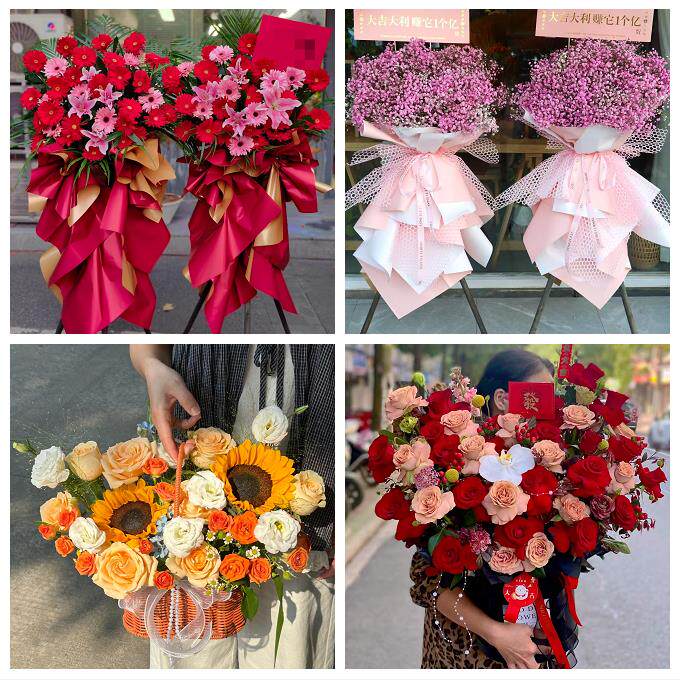 送衢州市开化县龙游县江山市同城花店鲜花大麦新店开业花篮送朋友