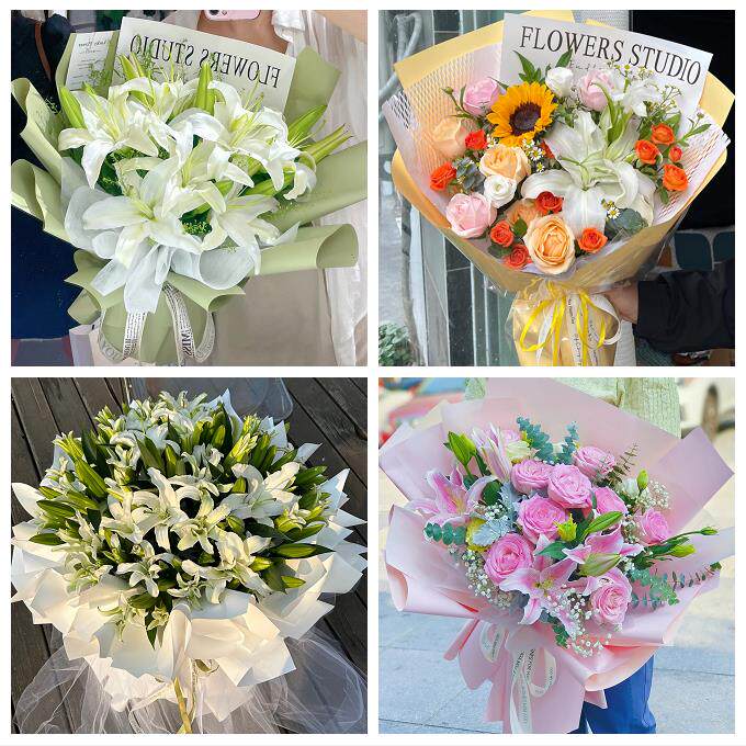 上海松江区泗泾佘山车墩新桥镇鲜花店同城送玫瑰香水百合生日花束