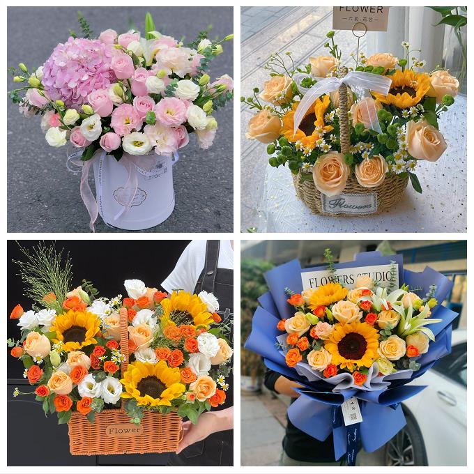 达州市通川达川区宣汉开江县鲜花店同城送女朋友玫瑰混搭生日花束