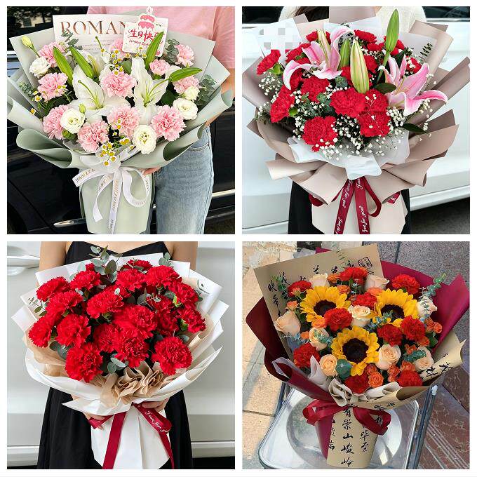 吉安峡江新干永丰泰和遂川县同城鲜花店送父母亲节康乃馨百合花束