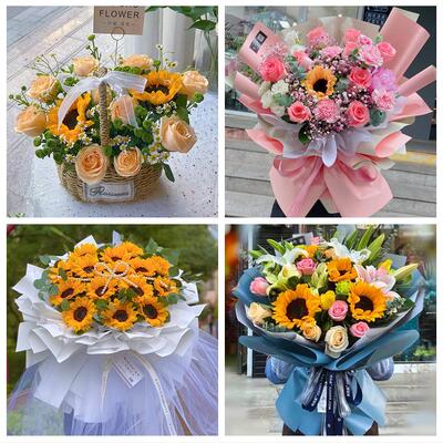 教师节送长辈生日康乃馨向日葵东莞市企石横沥镇桥头谢岗镇鲜花店