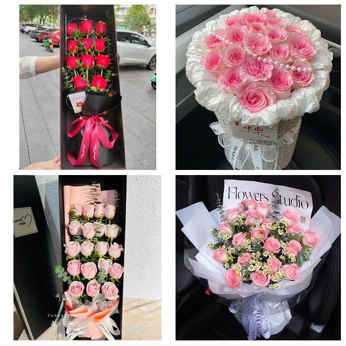 山西晋中祁县平遥灵石县介休市鲜花店同城配送女神节玫瑰花束礼盒
