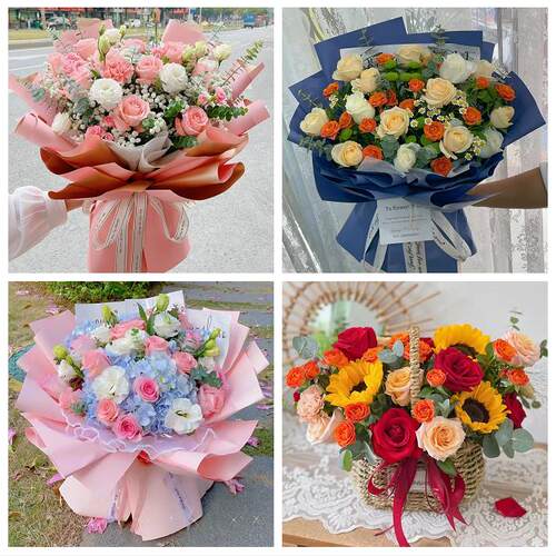 上海市静安区芷江西路彭浦镇花店同城送男女友领导玫瑰混搭鲜花束