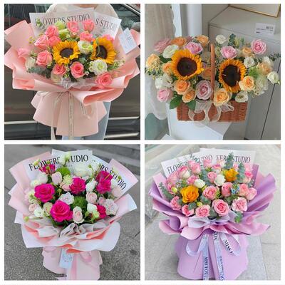 送绥化市庆安县明水县绥棱县花店同城送男女友领导玫瑰混搭鲜花束