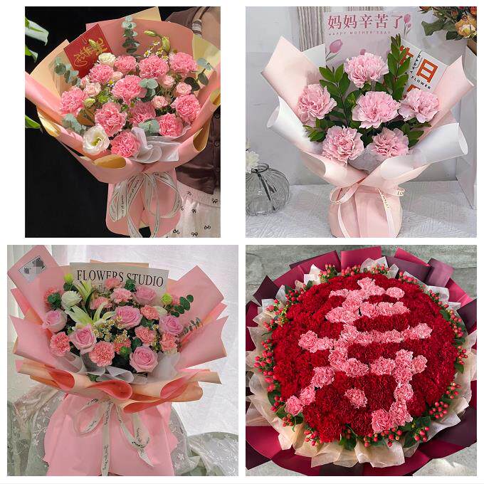 康乃馨百合玫瑰花束送长辈唐山市丰南丰润区滦县滦南县同城鲜花店