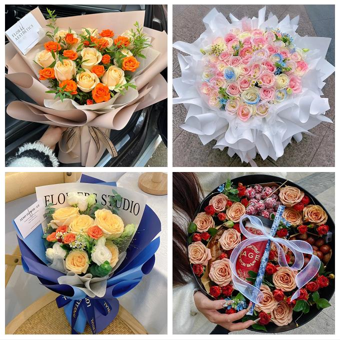 无锡市锡山惠山滨湖区梁溪区鲜花店卡布碎冰蓝紫玫瑰花束同城配送