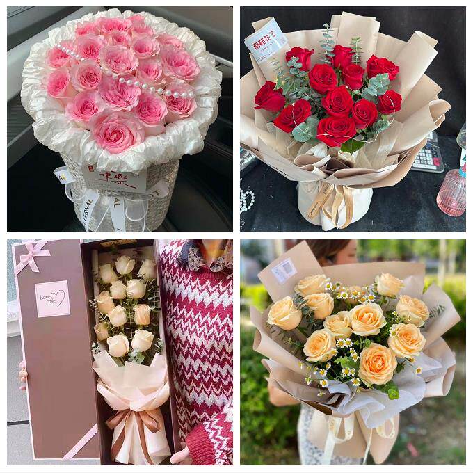 广东湛江市廉江市雷州市吴川市鲜花店同城配送女神节玫瑰花束礼盒