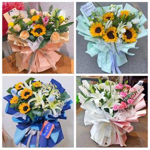 黑河市孙吴县北安五大连池市鲜花店同城配送老婆香水百合玫瑰花束