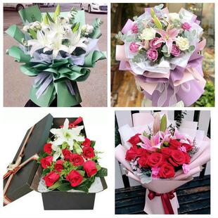 辽宁朝阳市喀左县北票市凌源市同城鲜花店送老婆玫瑰百合生日花束