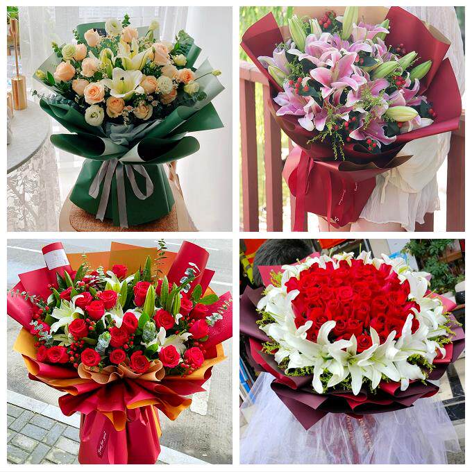 南充市顺庆高坪嘉陵区阆中市鲜花店同城配送老婆香水百合玫瑰花束