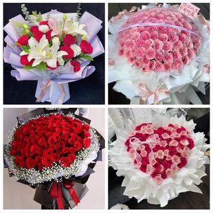 天津西青区西营门李七庄中北同城鲜花店情人节表白送玫瑰花束礼盒