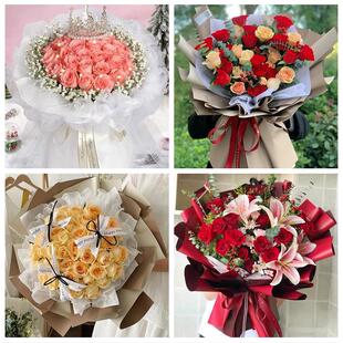 河南省商丘市睢县宁陵县柘城县同城鲜花店订33朵玫瑰送情人女朋友