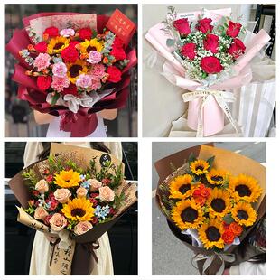 北京市东城安定门北新桥东四同城鲜花店父亲节向日葵花束男士生日