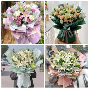 运城市平陆芮城县永济河津市鲜花店同城配送老婆香水百合玫瑰花束