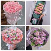 马鞍山市博望区花山区雨山区同城鲜花店订38妇女节康乃馨百合花束