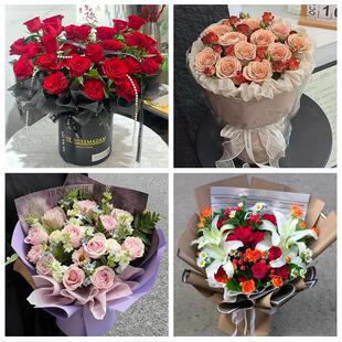 送咸阳市淳化县武功县兴平市花店同城配送女友生日情人节玫瑰花束