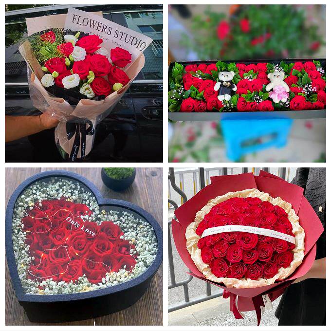 北京石景山区八宝山老山八角花店同城配送女友生日情人节玫瑰花束