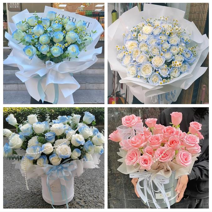 送上海市青浦区重固镇白鹤镇同城鲜花店七夕表白订红玫瑰花束礼盒