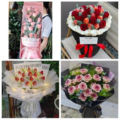 湖南怀化市辰溪县溆浦县会同县同城鲜花店玫瑰草莓花束送女友闺蜜