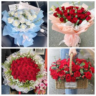 广西崇左市江州区扶绥县凭祥市同城鲜花店情人节玫瑰表白女友老婆