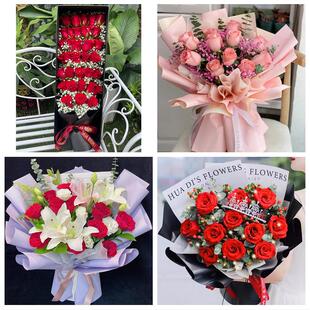 送银川市兴庆区西夏区金凤区同城鲜花店情人节表白送玫瑰花束礼盒