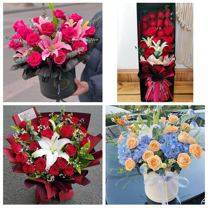 广东江门市蓬江区江海区新会区鲜花店同城送玫瑰香水百合生日花束