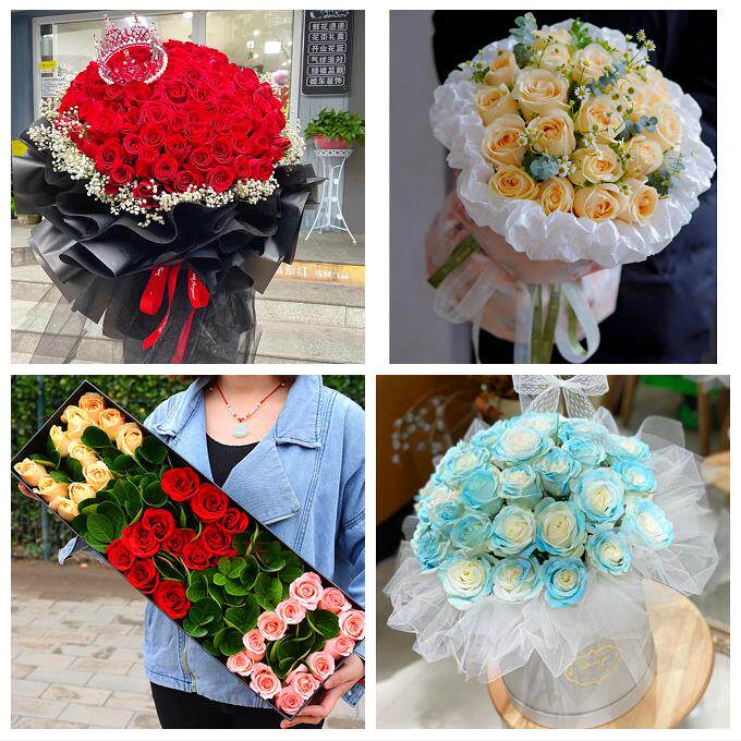 南充市顺庆高坪嘉陵区阆中市鲜花店同城送女朋友闺蜜女神节红玫瑰