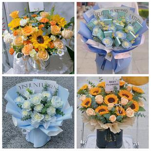 成人礼高考毕业向日葵花束吉林通化市柳河县梅河口集安市同城花店