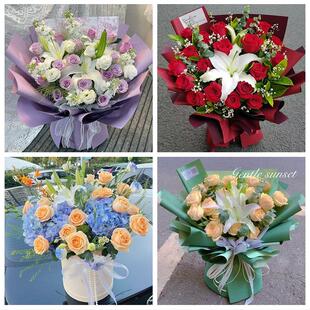 青海省海西州格尔木市德令哈市鲜花店同城送玫瑰香水百合生日花束