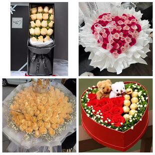 南阳西峡镇平内乡淅川社旗县同城鲜花店情人节表白送玫瑰花束礼盒