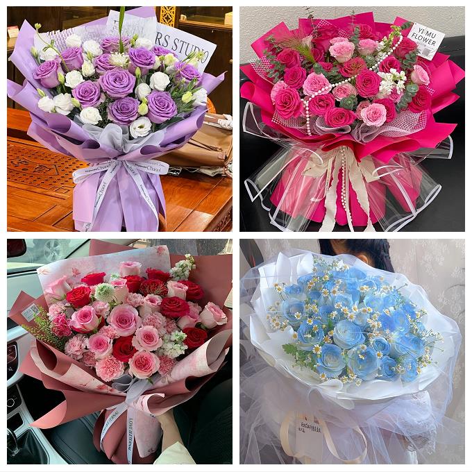 大同市阳高天镇广灵县灵丘县鲜花店卡布碎冰蓝紫玫瑰花束同城配送