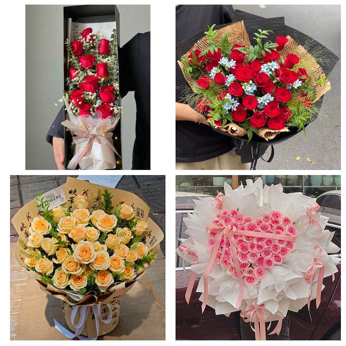 天津西于庄双环邨咸阳北路街花店同城配送女友生日情人节玫瑰花束