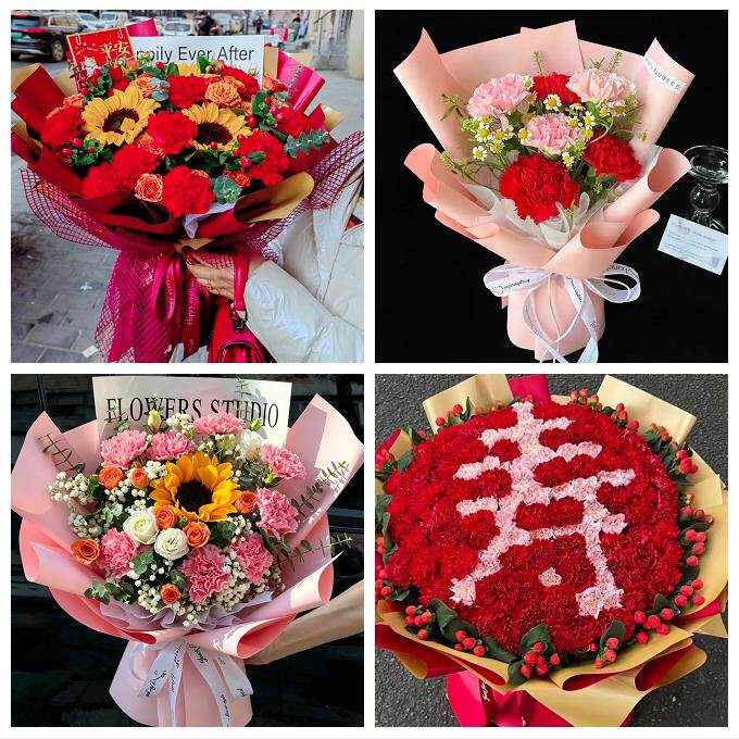 天津市津南北辰武清区宝坻区同城鲜花店送父母亲节康乃馨百合花束