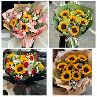 上海长宁区程家桥北新泾新泾同城鲜花店成人礼高考向日葵玫瑰花束