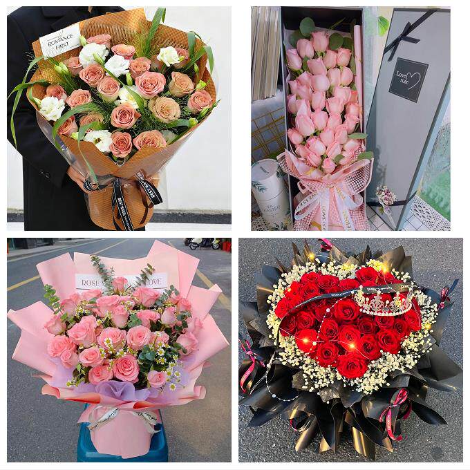 湖北武汉市洪山江夏黄陂新洲区鲜花店同城配送女神节玫瑰花束礼盒