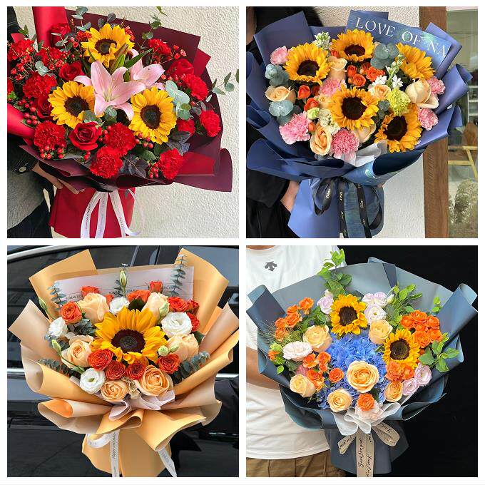 河池市凤山东兰县罗城环江县同城鲜花店父亲节向日葵花束男士生日 - 实物图