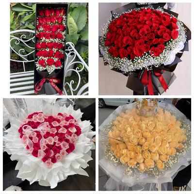 巴中巴州恩阳区通江南江平昌同城鲜花店情人节表白送玫瑰花束礼盒