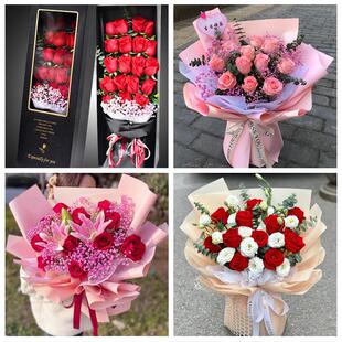 黑龙江伊春市嘉荫县铁力市附近同城鲜花店订33朵玫瑰送情人女朋友