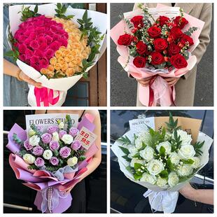 安徽马鞍山市当涂县含山县和县同城花店送女朋友玫瑰订生日鲜花束