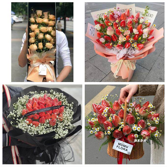 宁夏中卫市沙坡头区中宁海原县同城鲜花店玫瑰草莓花束送女友闺蜜