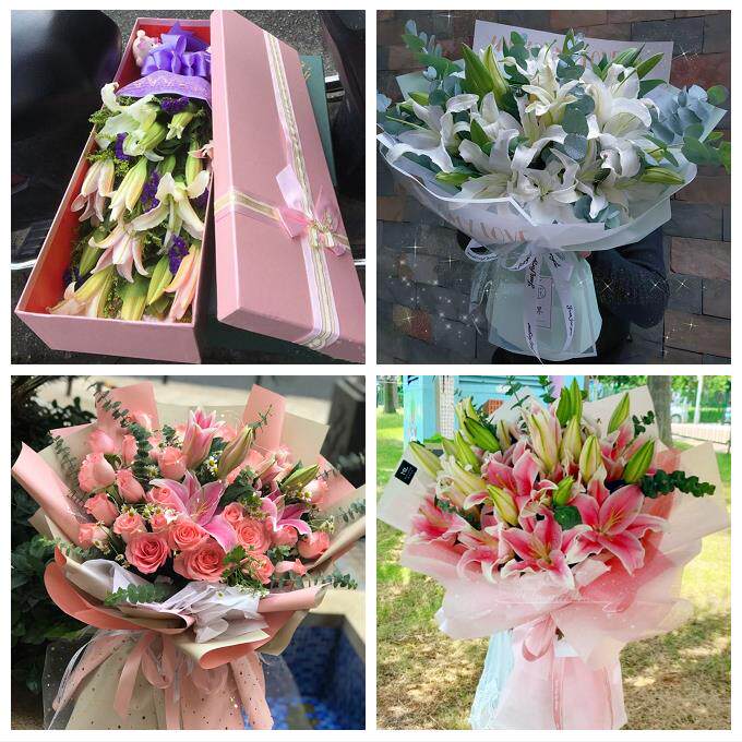 湖北十堰市茅箭区张湾区郧阳区同城鲜花店送老婆玫瑰百合生日花束