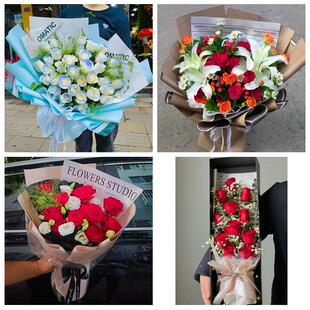 送湖南娄底市冷水江市涟源市花店同城配送女友生日情人节玫瑰花束