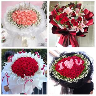 河南商丘市虞城县夏邑县永城市同城鲜花店订33朵玫瑰送情人女朋友