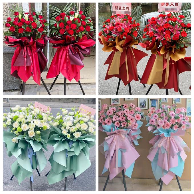 送青岛市即墨市平度市莱西市同城鲜花店公司乔迁会展开张开业花篮