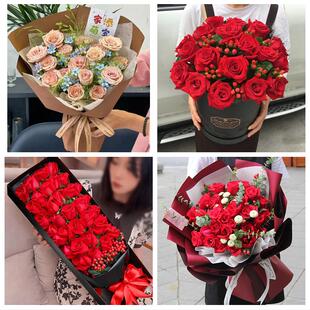 河北沧州市肃宁县南皮县吴桥县同城鲜花店订33朵玫瑰送情人女朋友